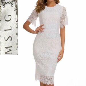 🤍 MSLG White Lace Bodycon Dress | Size Small | NWT 🤍